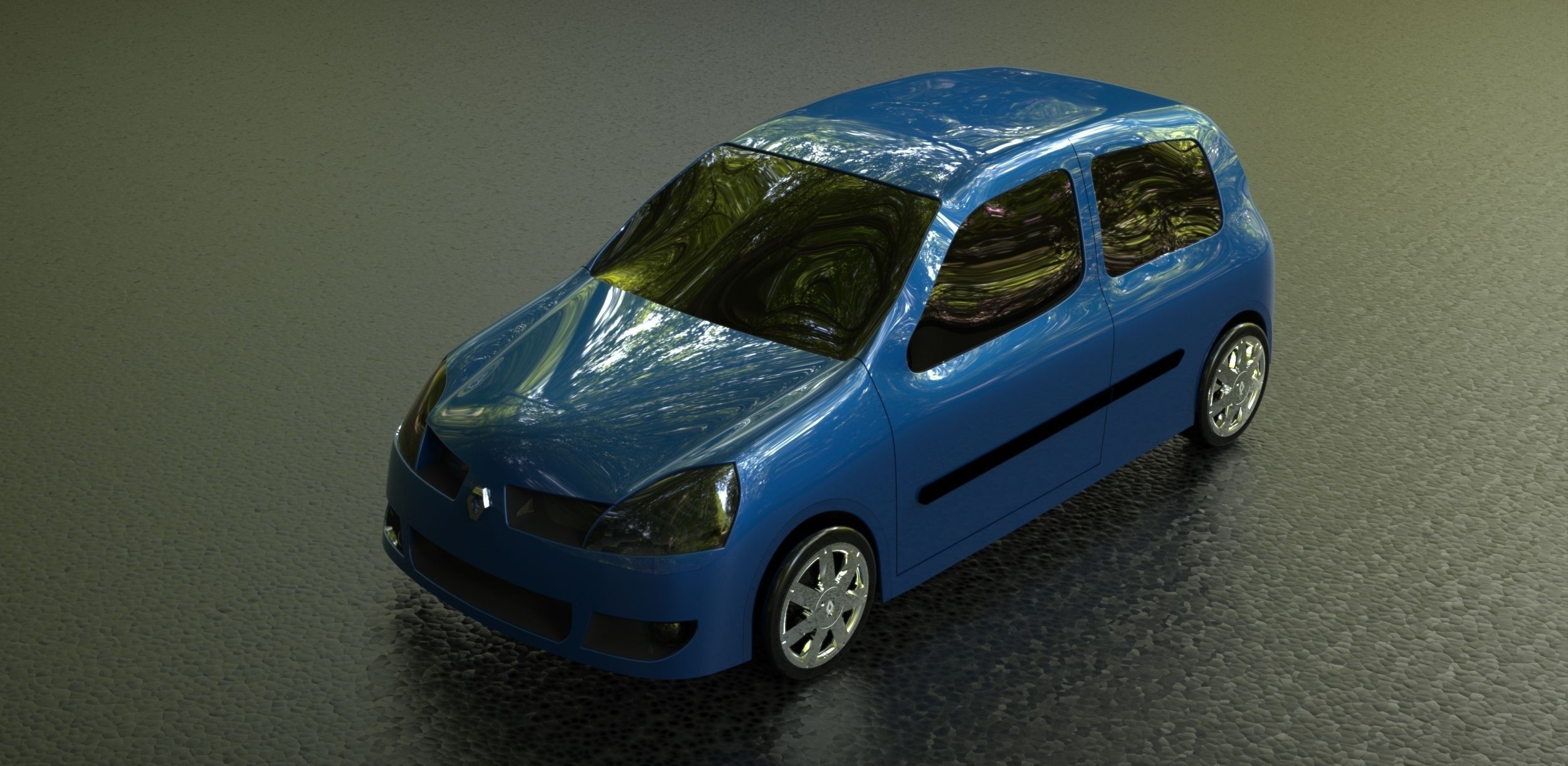 Renault Clio 2003 free 3D Model .ige .igs .iges