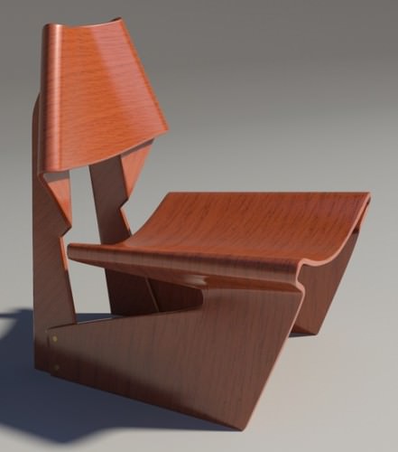 Greette jalk Style chair White Wood 3D Model .max