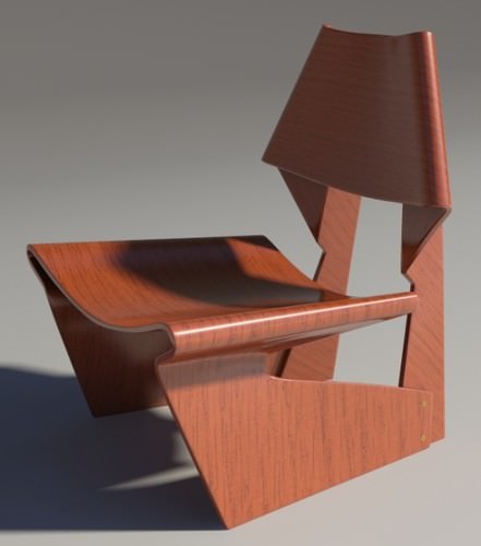 Greette jalk Style chair White Wood 3D Model .max