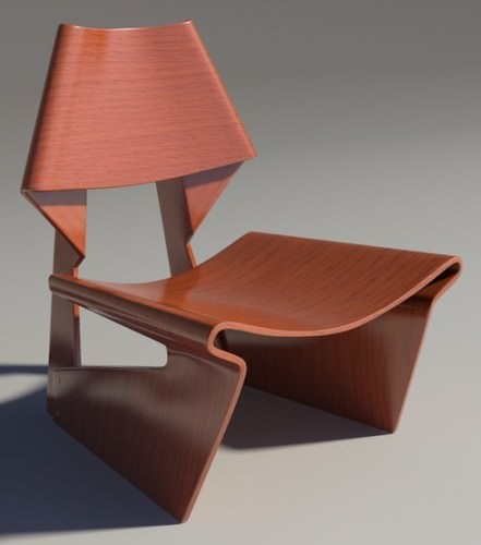 Greette jalk Style chair White Wood 3D Model .max