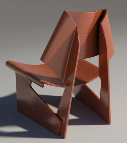 Greette jalk Style chair White Wood 3D Model .max