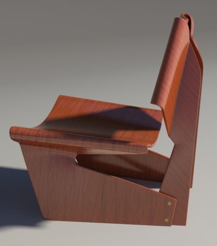 Greette jalk Style chair White Wood 3D Model .max