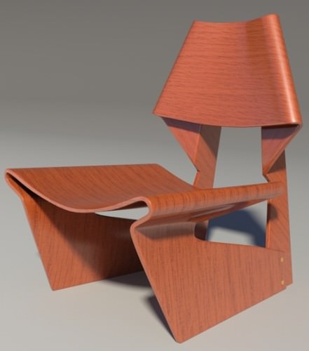 Greette jalk Style chair White Wood 3D Model .max