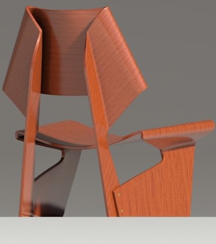 Greette jalk Style chair White Wood 3D Model .max