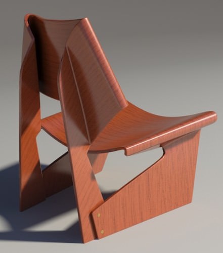 Greette jalk Style chair White Wood 3D Model .max