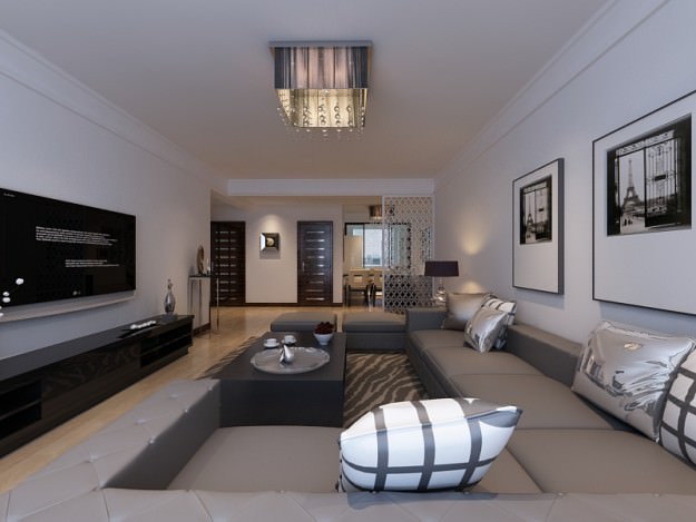 Living and Dining Room 01 3D Model .max
