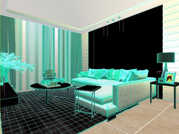 Living and Dining Room 02 3D Model .max