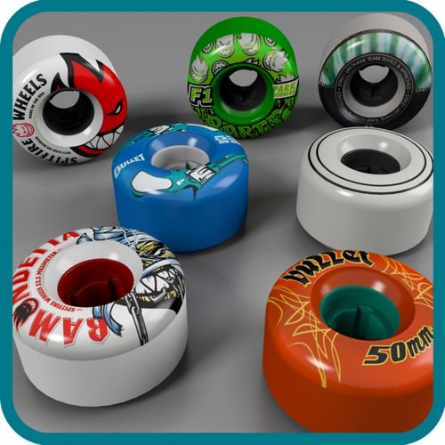 Skateboard Wheels 3D Model .max .obj .fbx .c4d .ma .mb