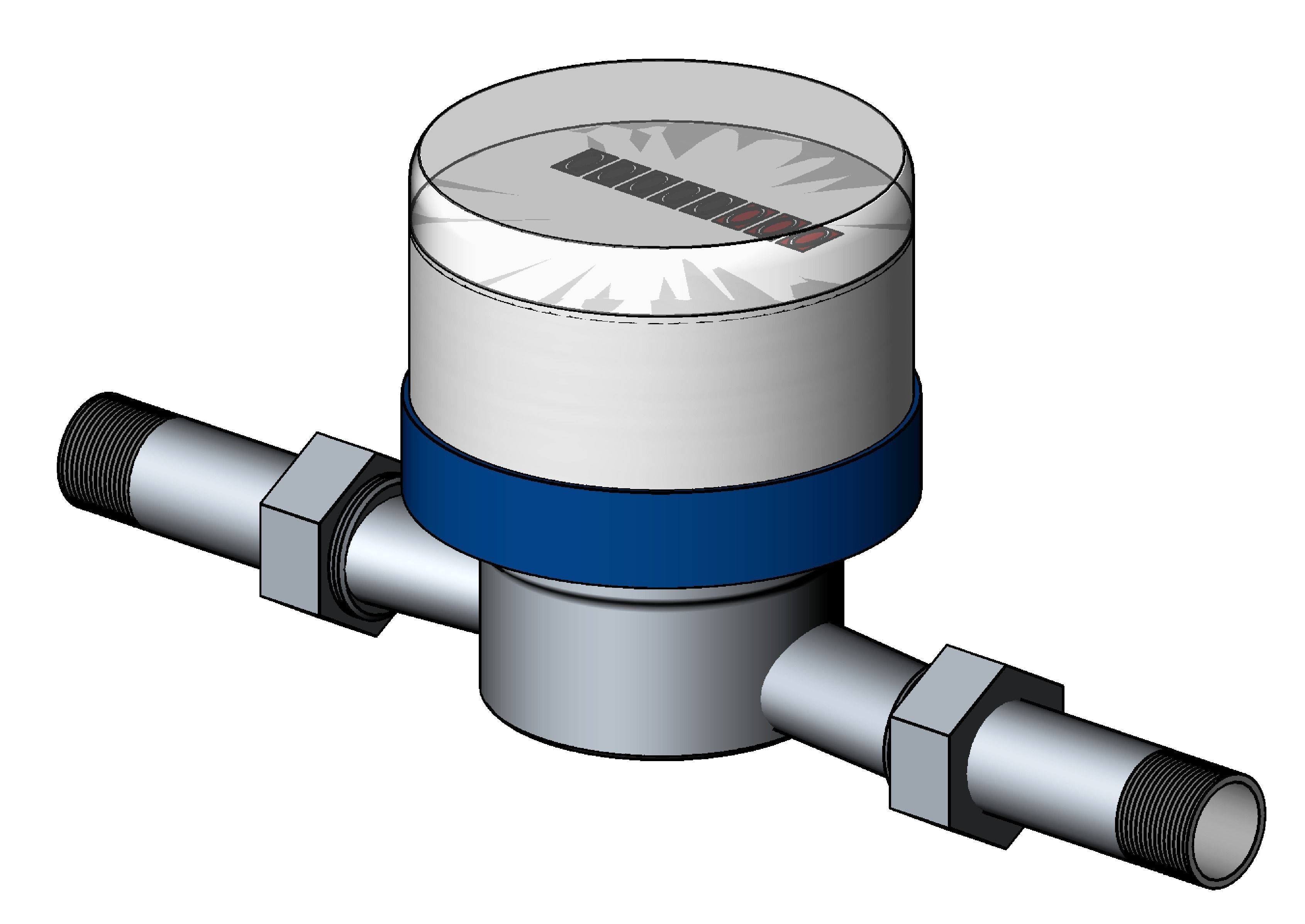 Single jet dry dial meter 3D Model .rfa