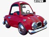 Cartoon Car Red 2 Door Sedan 3D Model