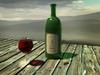 wine set bottle & glas 3D Model