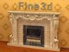 Antique Fireplace 097b 3D Model