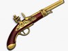 Antique gun flintlock pistol handgun arm 3D Model