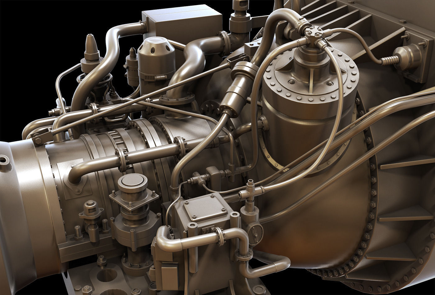 AGT 1500 Turbine Engine 3D Model .max .fbx - CGTrader.com