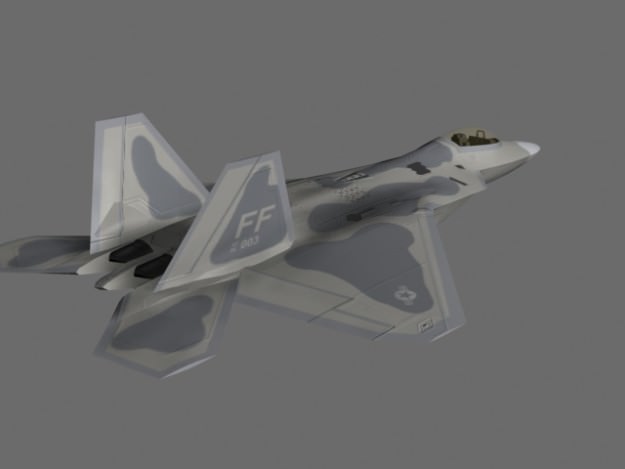 F-22 Raptor US Stealth Fighter Plane Game Ready 3D Model .max .obj .fbx