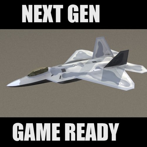 F-22 Raptor US Stealth Fighter Plane Game Ready 3D Model .max .obj .fbx