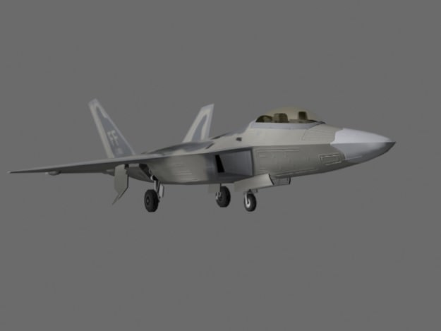 F-22 Raptor US Stealth Fighter Plane Game Ready 3D Model .max .obj .fbx