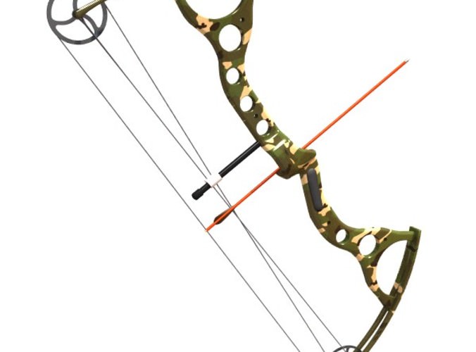 Compound Bow 3D Model .3ds .lwo .lw .lws
