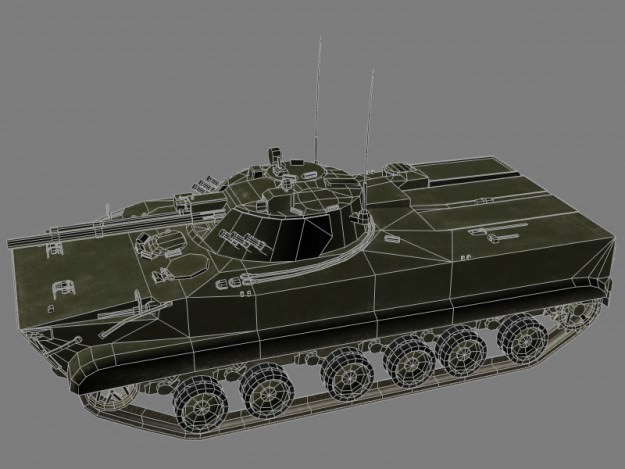BMP-3 Russian Army IFV game ready model 3D Model .max .obj .3ds .fbx