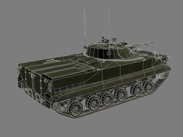 BMP-3 Russian Army IFV game ready model 3D Model .max .obj .3ds .fbx