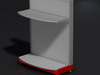 Small halfcircle grey store stand 3D Model
