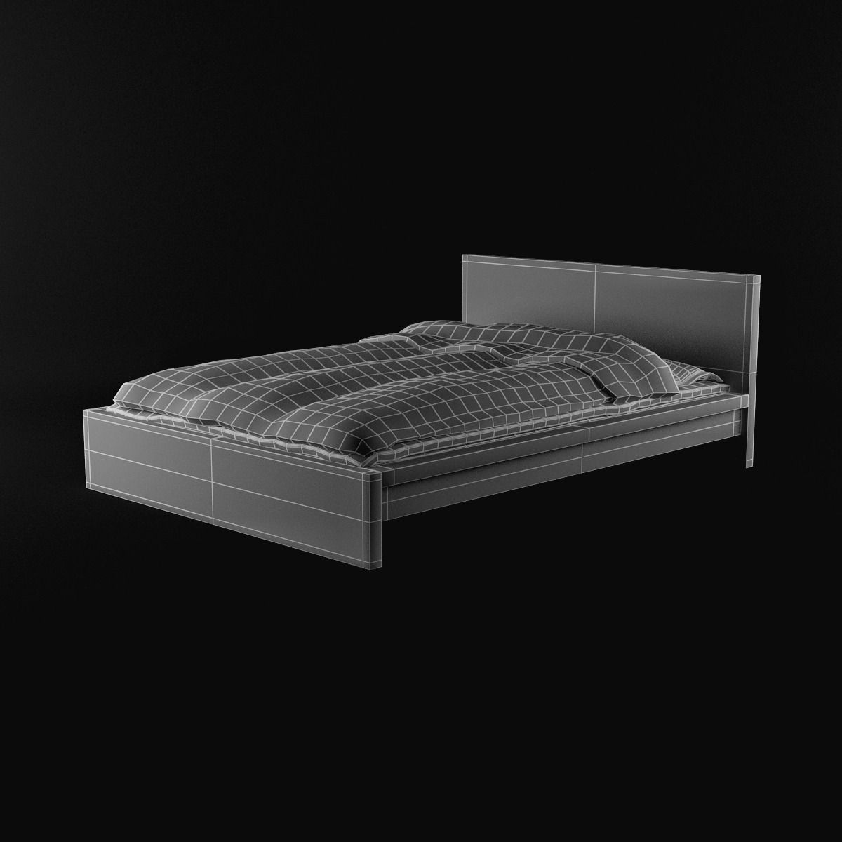 IKEA MALM bed 140 3D Model .max
