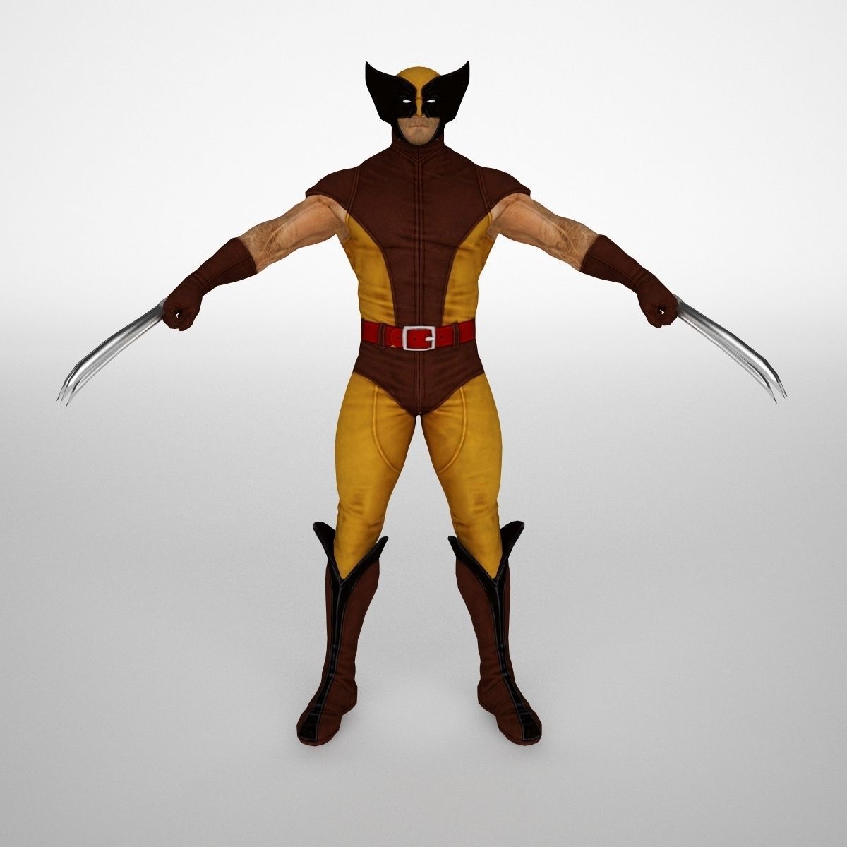 Wolverine animated 3D Model Game ready animated rigged .max .obj .fbx