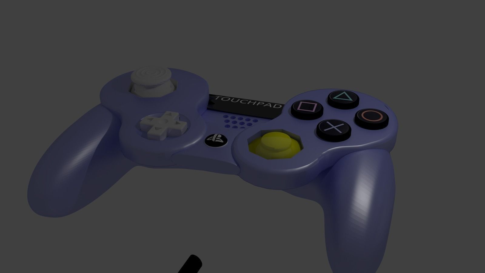 GameCube styled PS4 controller 3D Model .blend