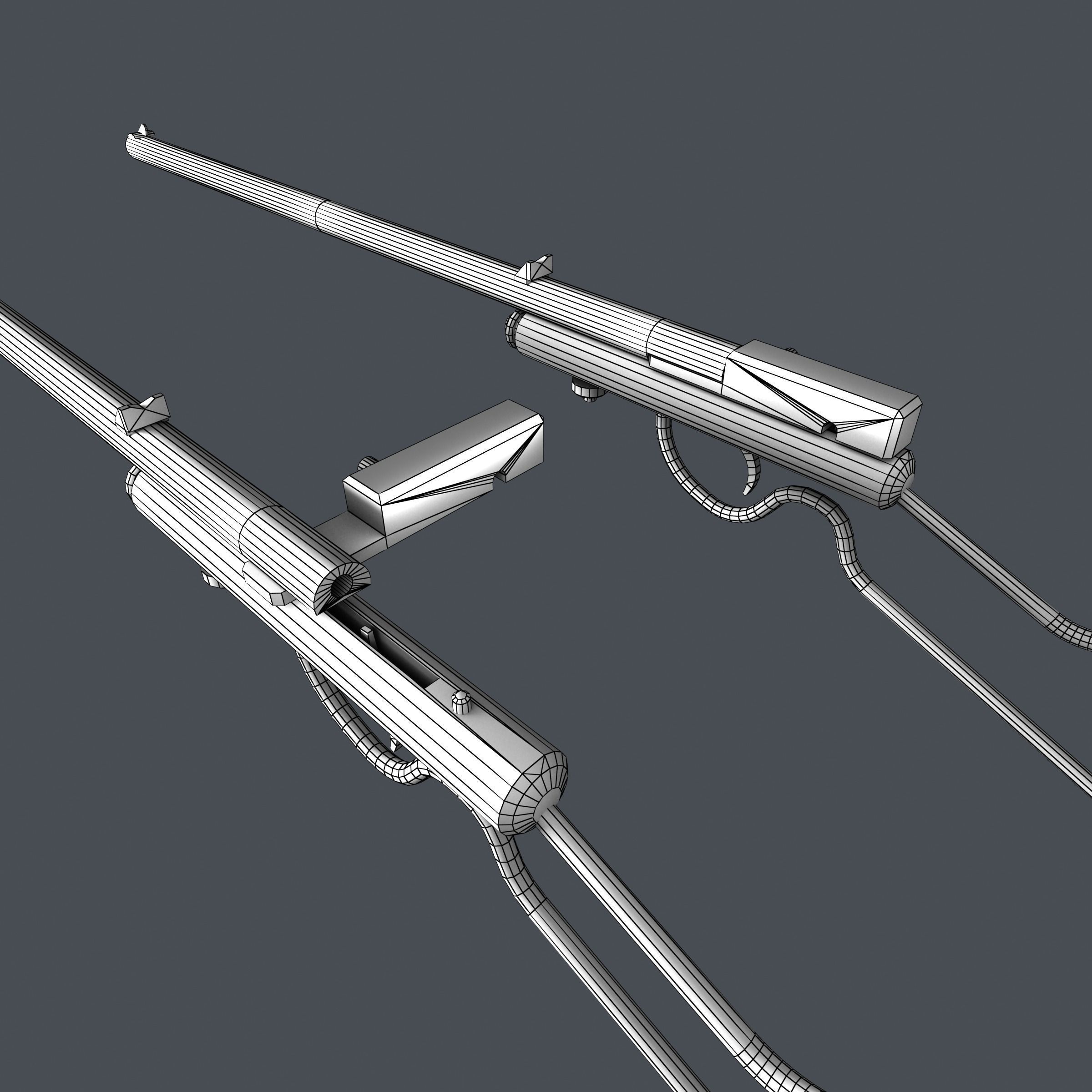 Quackenbush Bicycle Pump Rifle 3D Model Game ready .max .obj .fbx