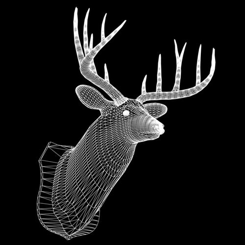 Mounted Deer Trophy 3D Model Mounted Deer Trophy 3D Model .3ds .lwo .lw .lws