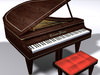 Grand Piano Low Poly 3D Model