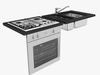 kitchen oven rangehood sink gas cooktop mixer