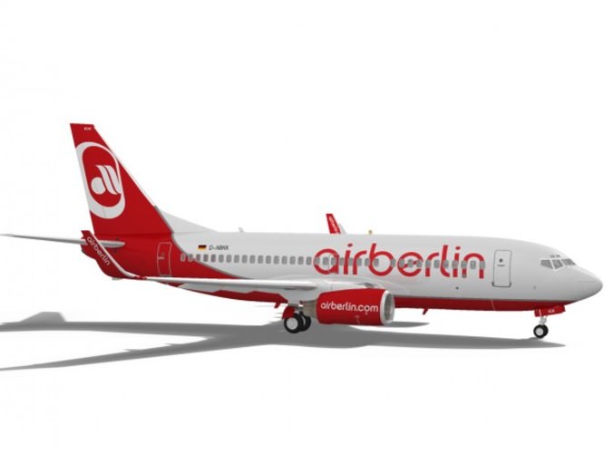 airberlin Boeing 737-700w 3D Model .max .obj .fbx .c4d .ma .mb