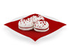 Meringues with Strawberry Sauce