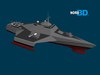 Stealth Frigate 3D Model