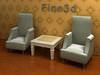 Arm Chairs and End Table Combination