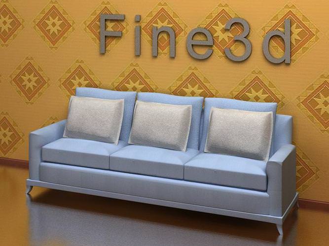 Light Blue Color Sofa 3D Model .max .obj .3ds - CGTrader.com