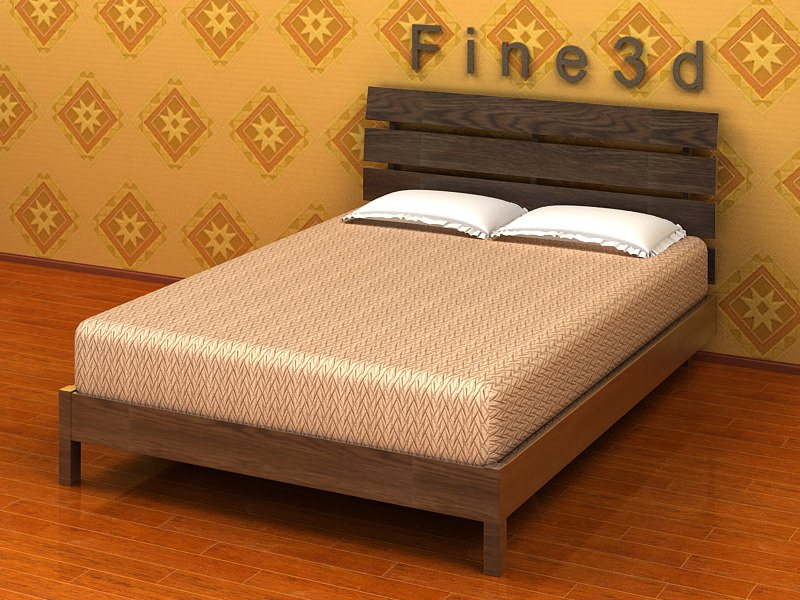 ... bed 3d model simple looking double bed high detailed object modelled
