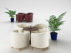 Leather Armchair Set 3D Model