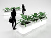 Illuminated Flower Pots with Plants 3D Model