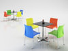 Plastic Food Court Chairs Set 3D Model