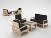 Scandinavian Design Armchairs Set 3D Model