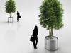 Tree in Round Steel Pot 3D Model