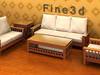 Living room set, angular 3D Model