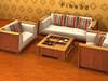 Wood Decorated Living Room Set 3D Model