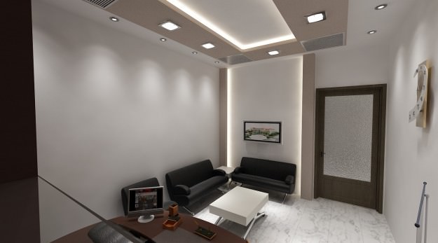 Office Building Interior Scene 3D Model .max .obj .3ds
