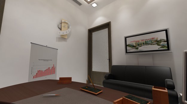 Office Building Interior Scene 3D Model .max .obj .3ds