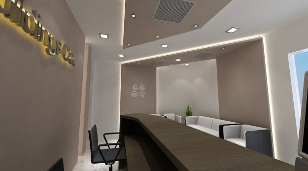 Office Building Interior Scene 3D Model .max .obj .3ds