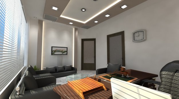 Office Building Interior Scene 3D Model .max .obj .3ds