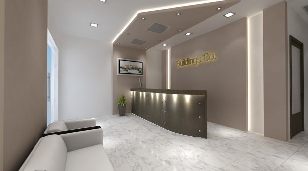 Office Building Interior Scene 3D Model .max .obj .3ds
